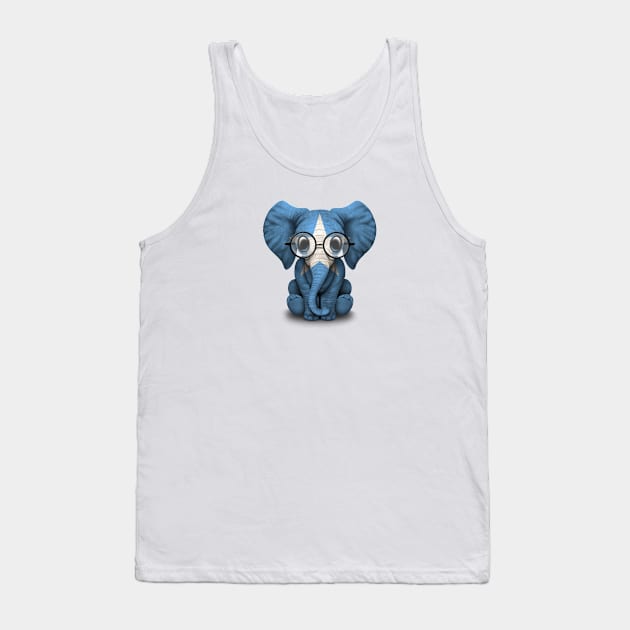 Baby Elephant with Glasses and Somali Flag Tank Top by jeffbartels